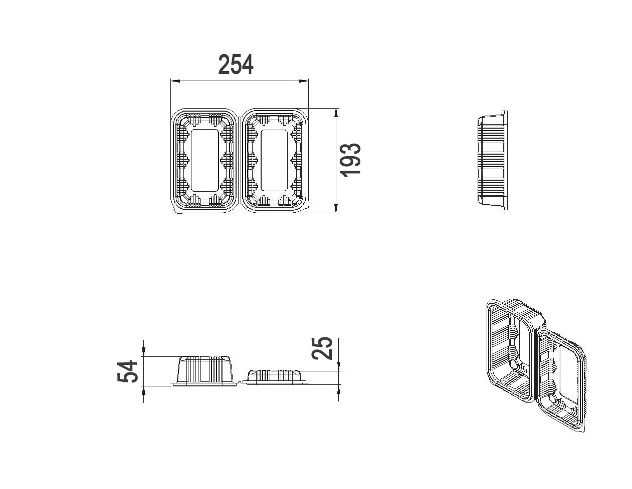 Caserole CC inalt neperforate 750gr