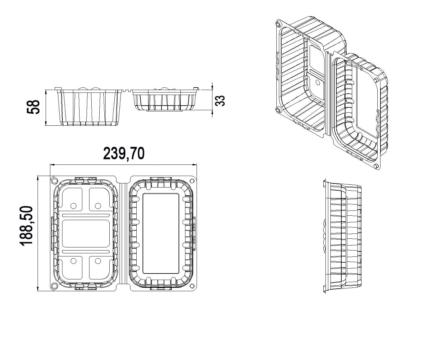 Caserole 500g cu capac dimensiuni