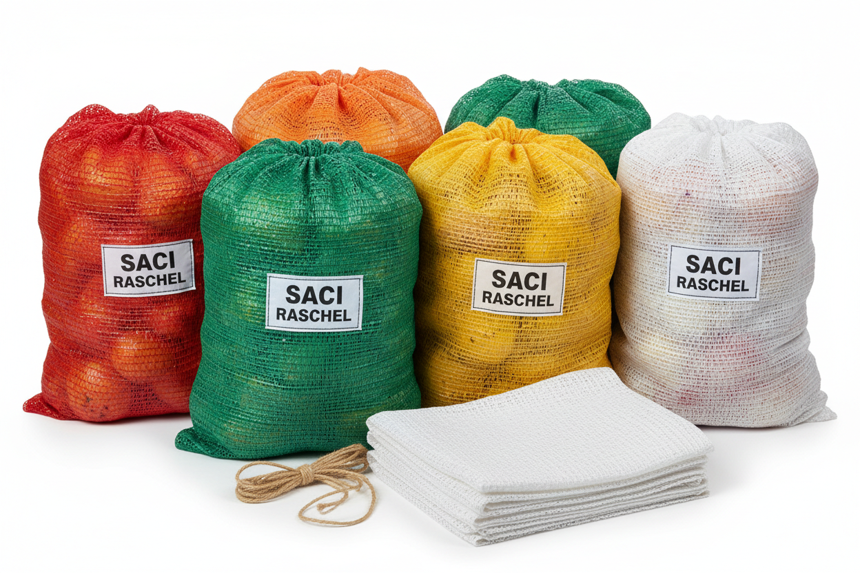 Saci plasa tip Raschel pentru legume si fructe