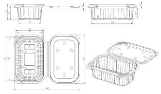 Caserle fructe perforate cu capac plat 250g 